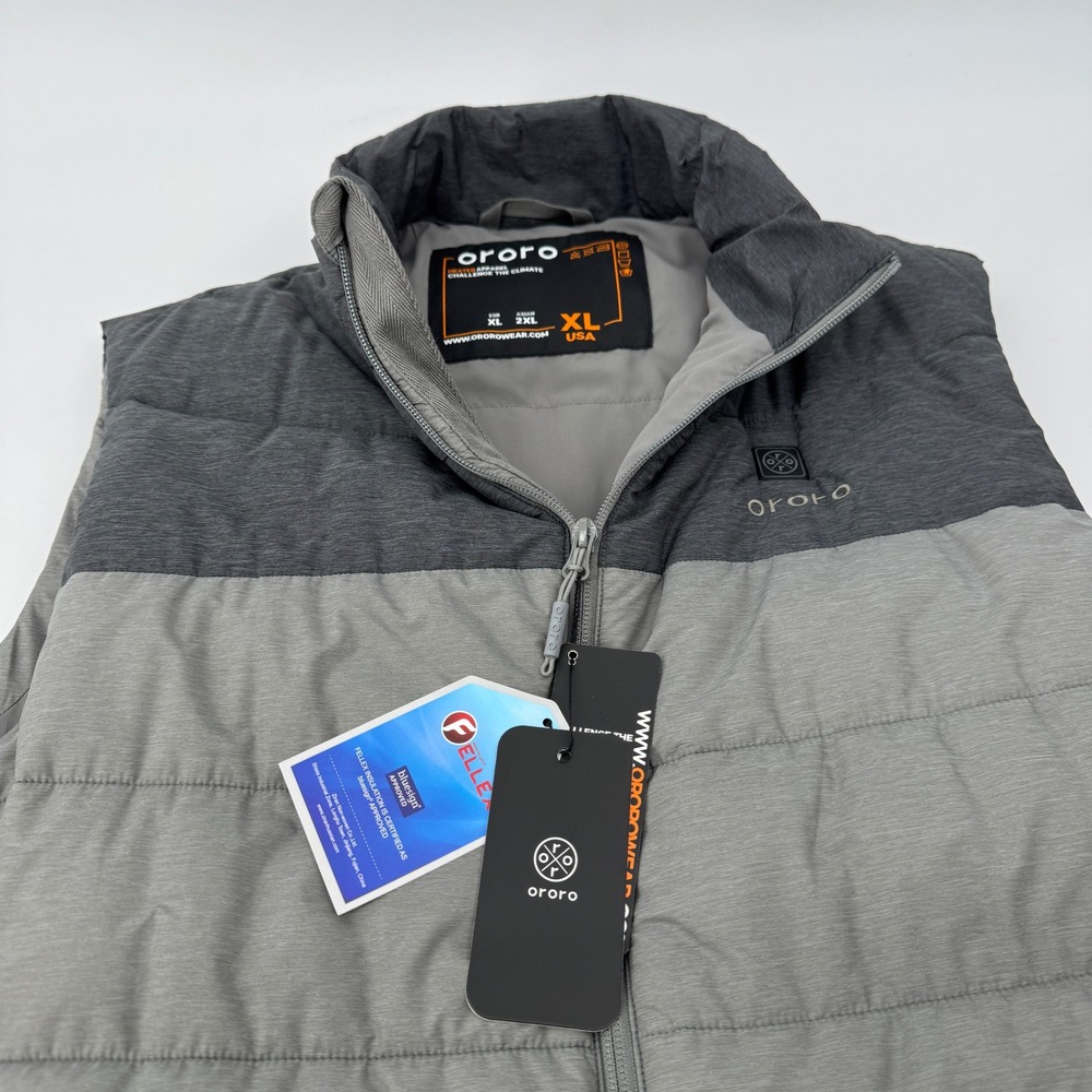 NEW Ororo Men XL Classic Heated Puffer Vest Insulated Flecking Gray NO BATTERY - Picture 7 of 10